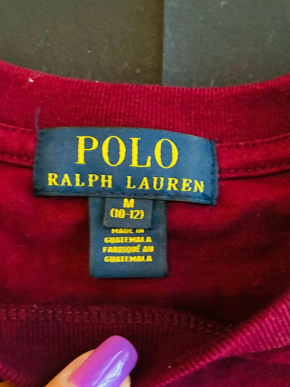 Polo by Ralph Lauren Men's Burgundy Crew Neck Tee with Pony Logo